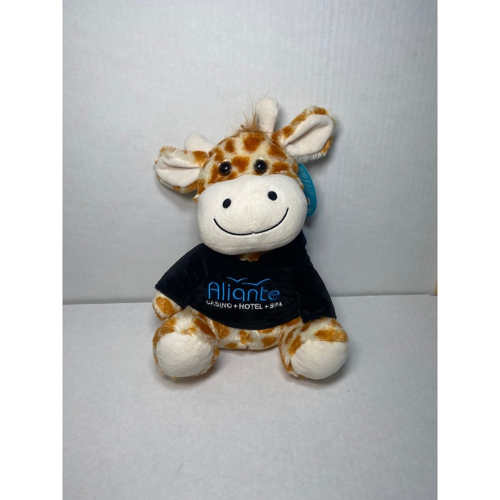 Giftable World Aliante Casino Hotel Spa Giraffe Plush 10 Inch NWT Black Hoodie